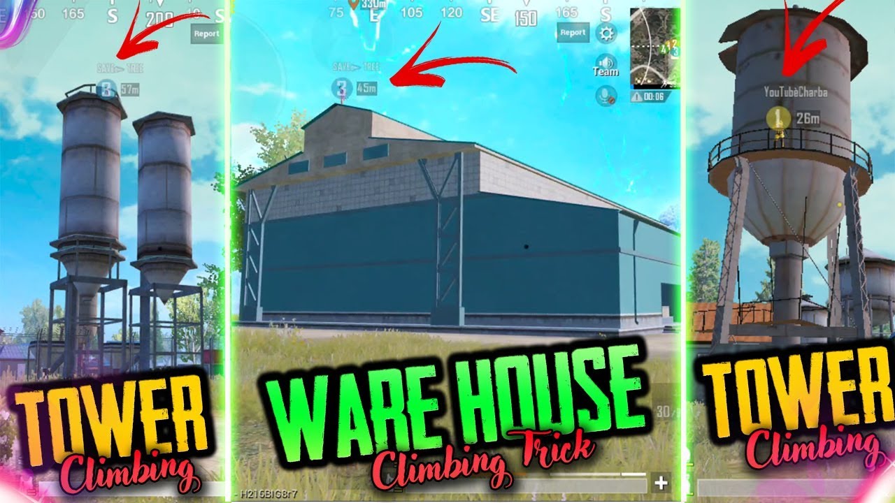 TOP 6 TRICKS to CLIMB TOWERS AND WAREHOUSE IN PUBG MOBILE USING LEDGE