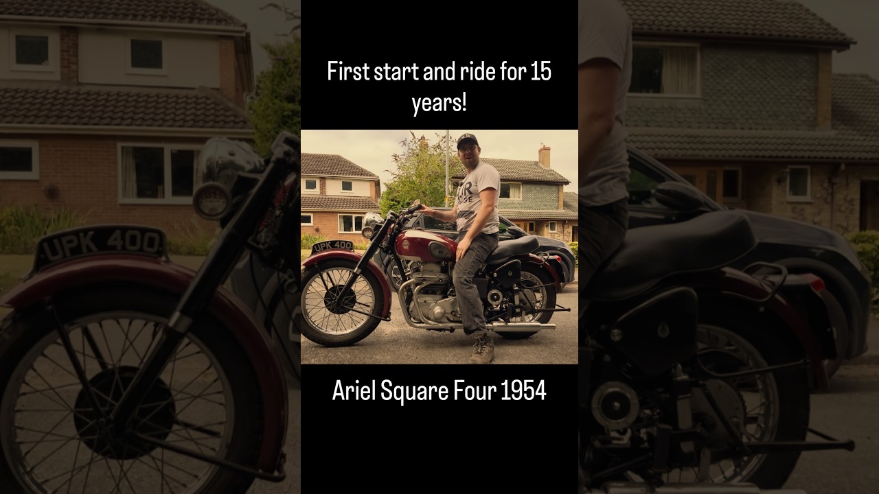 Ariel Square Four start up and ride #Ariel #motorcycle #exhaustsound #willitrun #willitstart #bike