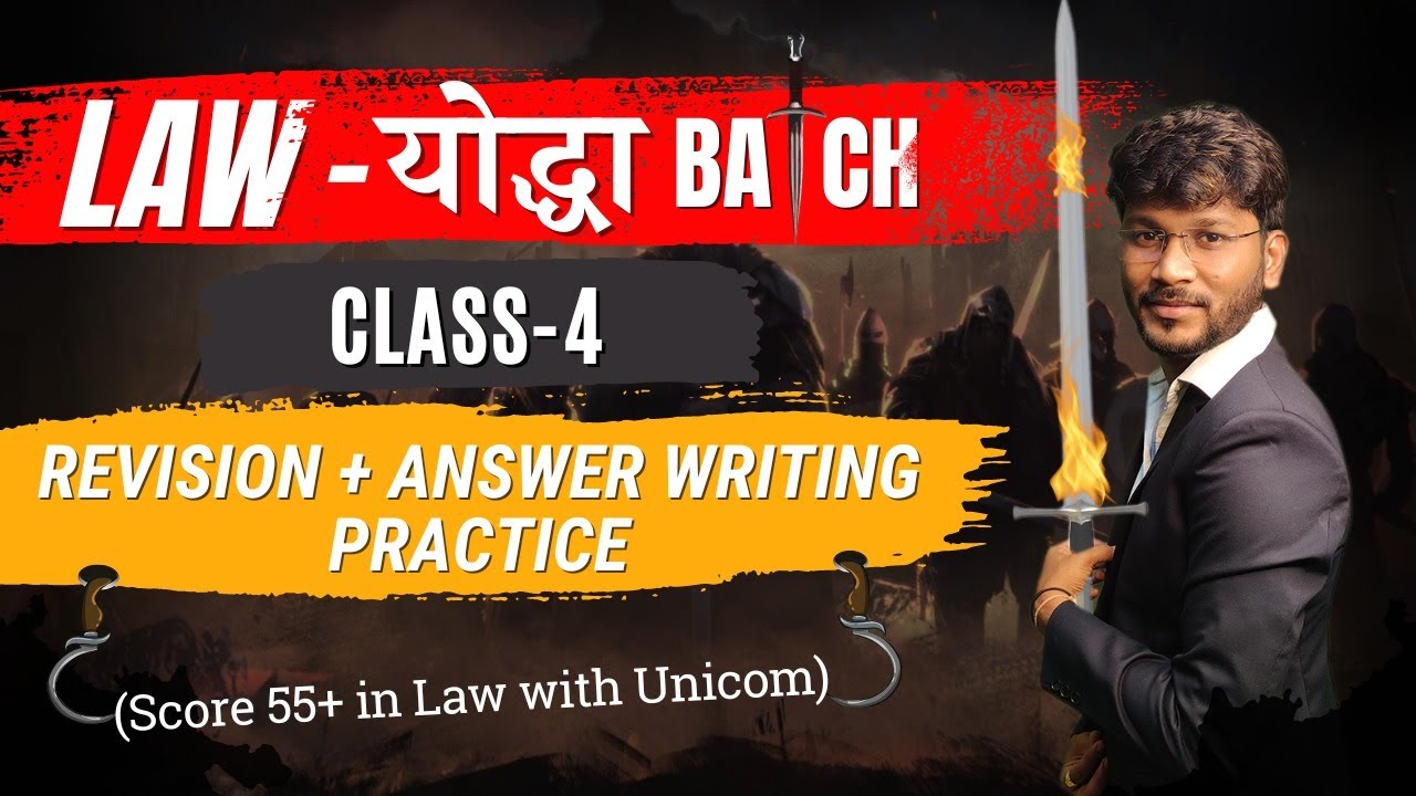 CA Foundation Law Revision + Answer Writing Practice II Law ka Yoddha ...