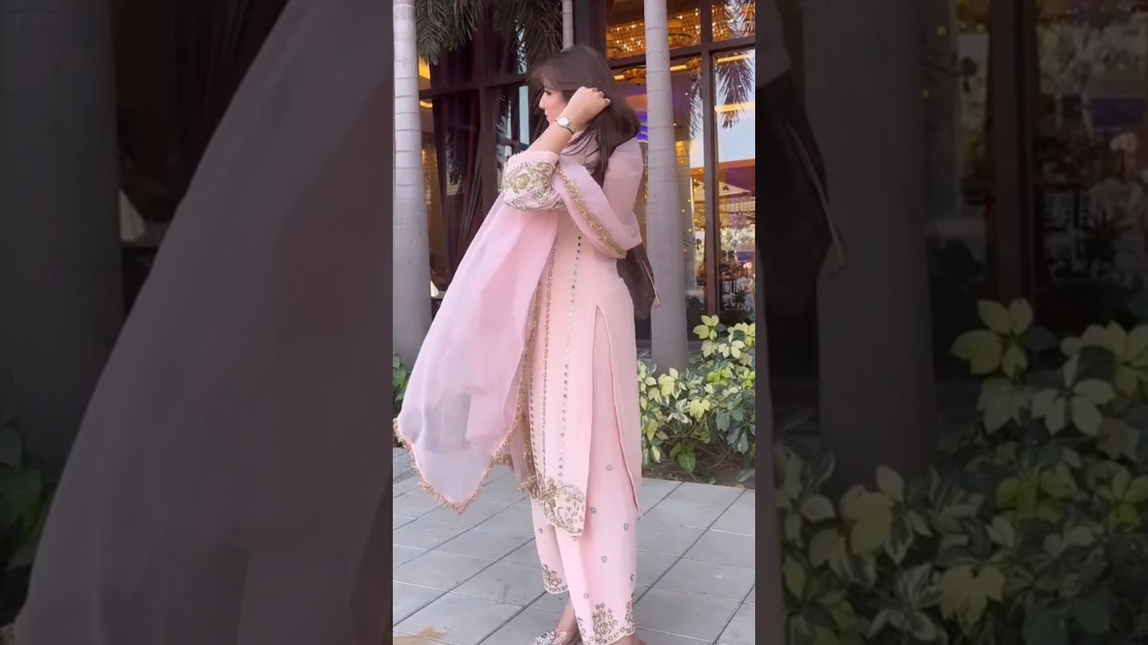 light pink colour party wear suit 