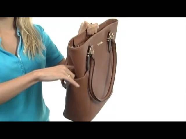 Calvin Klein Key Item Saffiano Leather Tote w/ pockets SKU:#8252225 -  YouTube