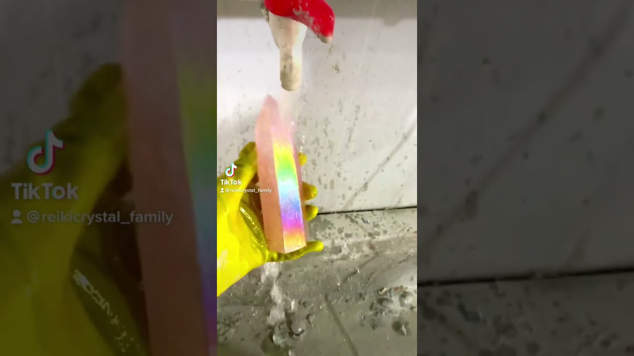 Rainbow rose quartz point