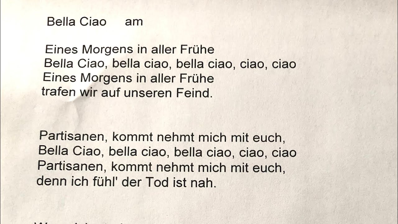 Bella Ciao Text Deutsch Hannes Wader Bella ciao (Hannes Wader) - YouTube