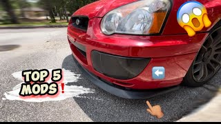 Top 5 CHEAP MODS for Subaru WRX !