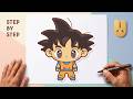 How to Draw Cute Goku Easy - Step by Step! 🧡