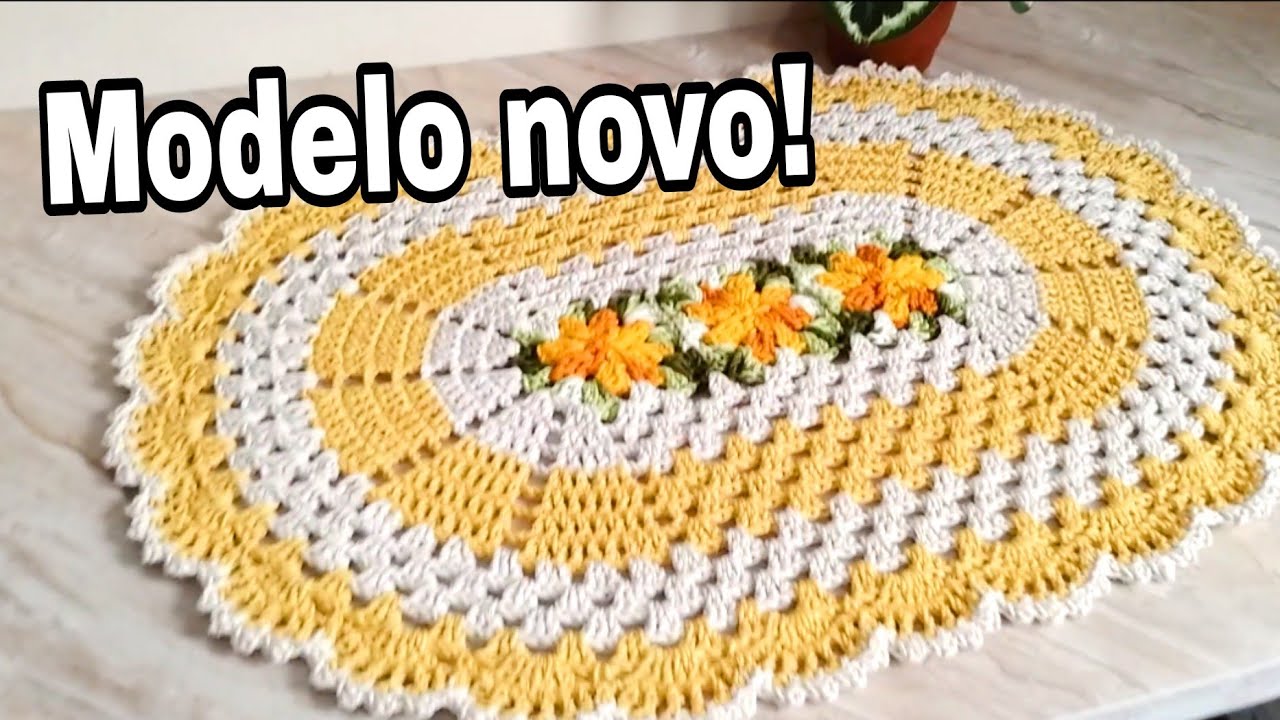 TAPETE OVAL COM FLORES MODELO NOVO /TAPETE EMÍDIA (VÍDEO AULA)