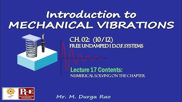 Mechanical Vibrations: Ch-2 Free undamped 1 dof vibration systems (10/12)