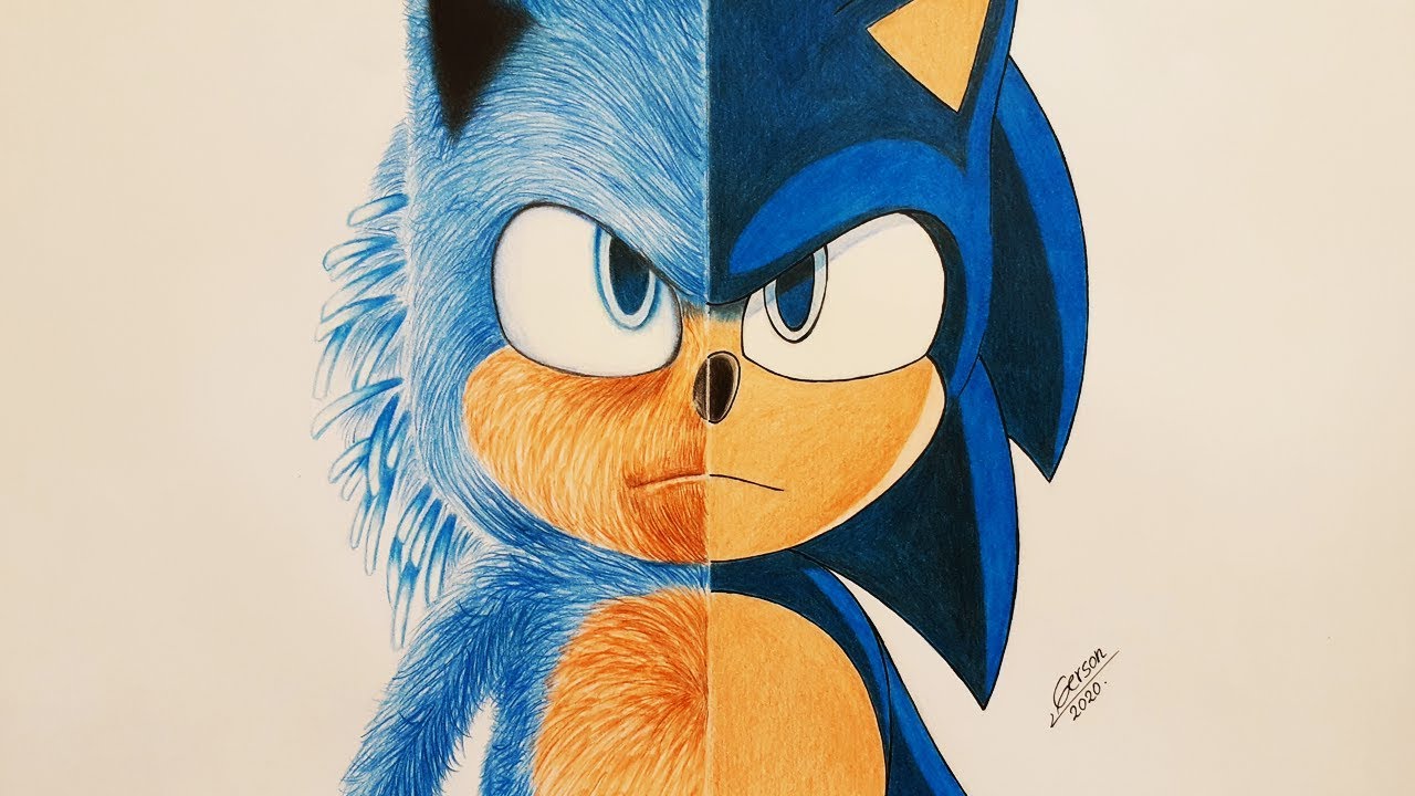 Dibujando a SONIC / Drawing Sonic / PLANO VS REALISTA / Sonic The ...