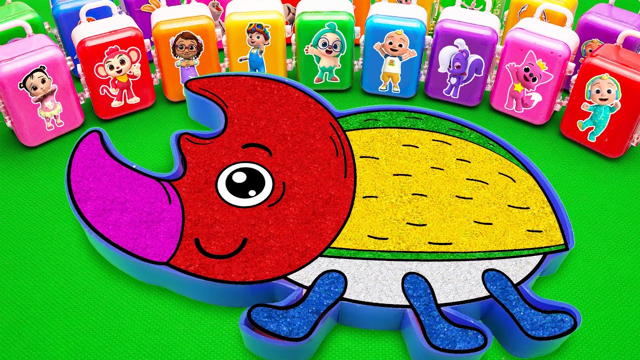 Satisfying ASMR | Making Dung Beetle Slime Bathtub by Mixing CLAY Eggs Coloring