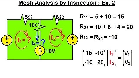 Electrical Engineering: Ch 3: Circuit Analysis (23 of 37) Mesh Current by Inspection: Ex. 2