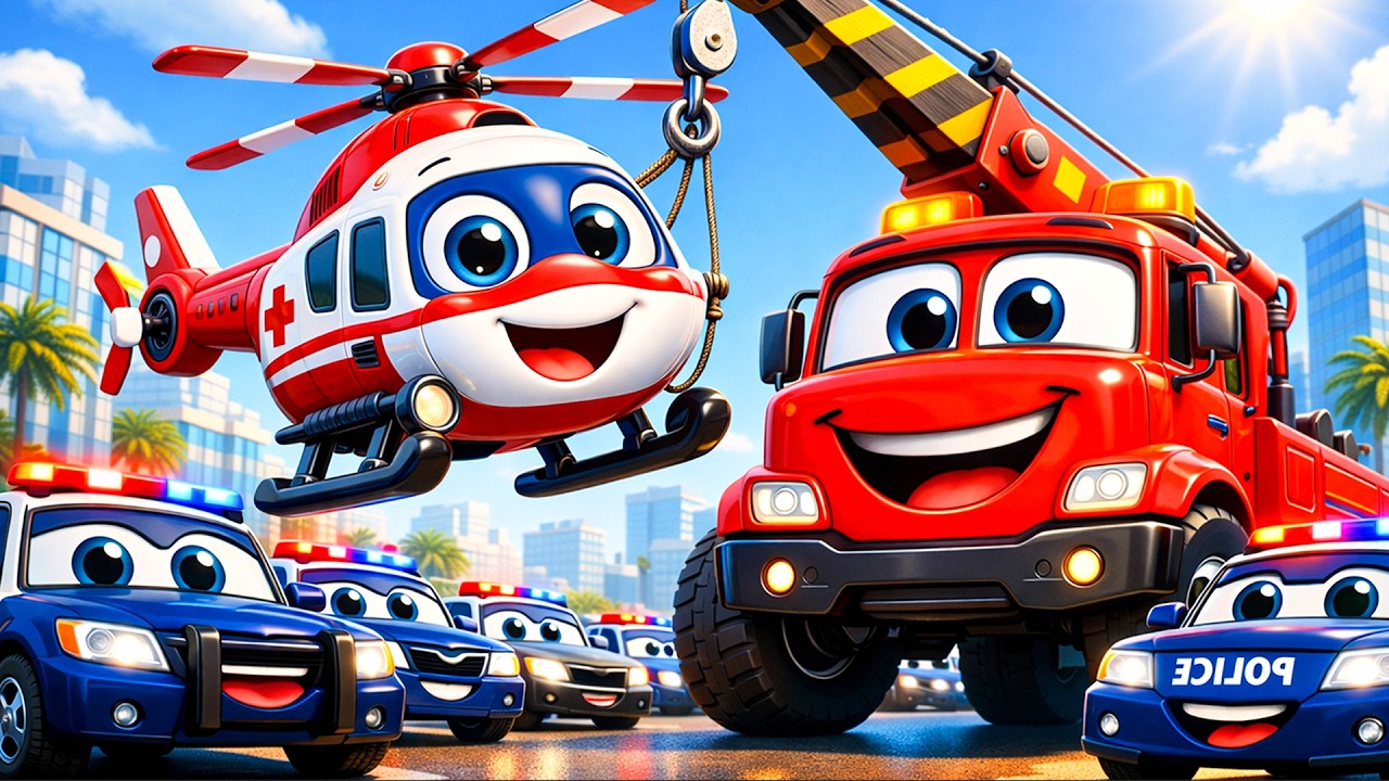 Rescue Team Adventure – Helicopter & Fire Truck Heroes! 🚁🔥 | Vehicle Animation
