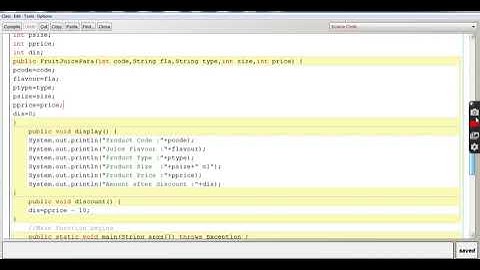 FRUIT JUICE PROGRAM AS PARAMETERIZED CONSTRUCTOR || JAVA CLASS by ASHISH