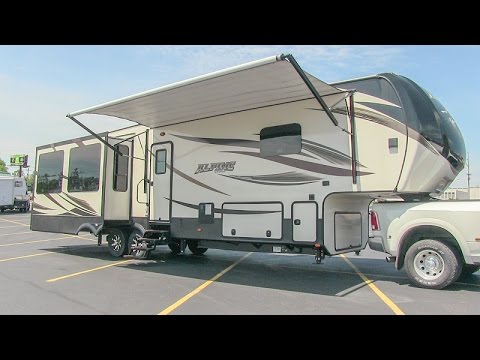 2016 Keystone Alpine 3536RE luxury quad-slide 5th wheel camper walk-around tutorial video