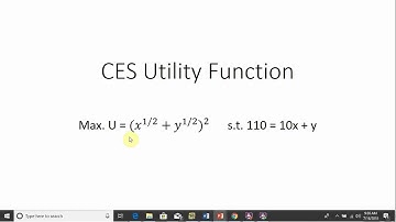 Consumer Utility Maximization: CES (Constant Elasticity of Substitution)