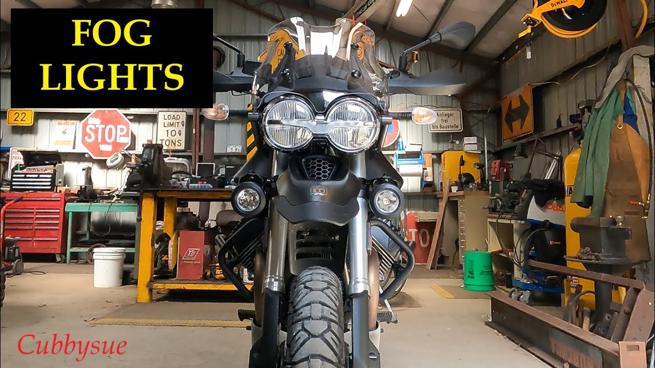 Fog lights installed on my Moto Guzzi V85TT
