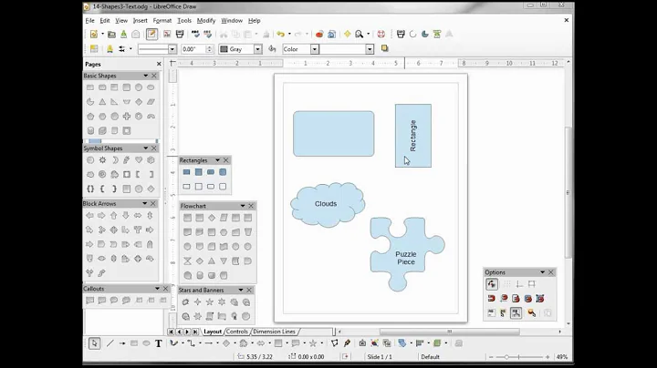 LibreOffice Draw (14) Shapes Part 3 Text 1