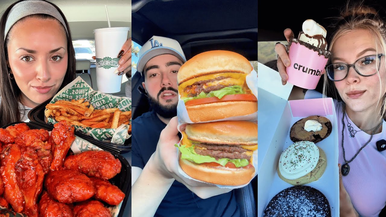 TikTok Mukbang Compilation | Wingstop, Chipotle, Popeyes, Crumbl, McDonald's & More!