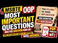 MSBTE OOP Most Important Questions | 60+ Marks Confirm | Bas Ye Question Kar Lo