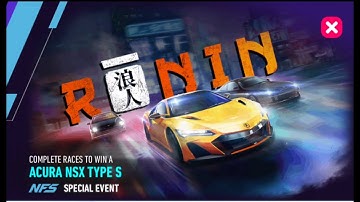 NFS No Limits | NFSNL | Walkthrough: Ronin | Acura NSX Type S | 500 gold spent | Day 7 Vengeance