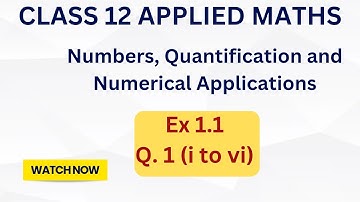 Numbers, Quantification and Numerical Applications | Class 12 Applied Maths | Q. 1 (i to vi)
