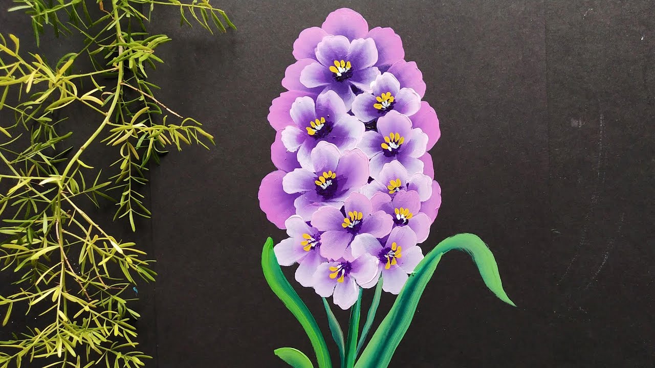 Bright and Beautiful Flower Painting Using Flat Brush One Stroke