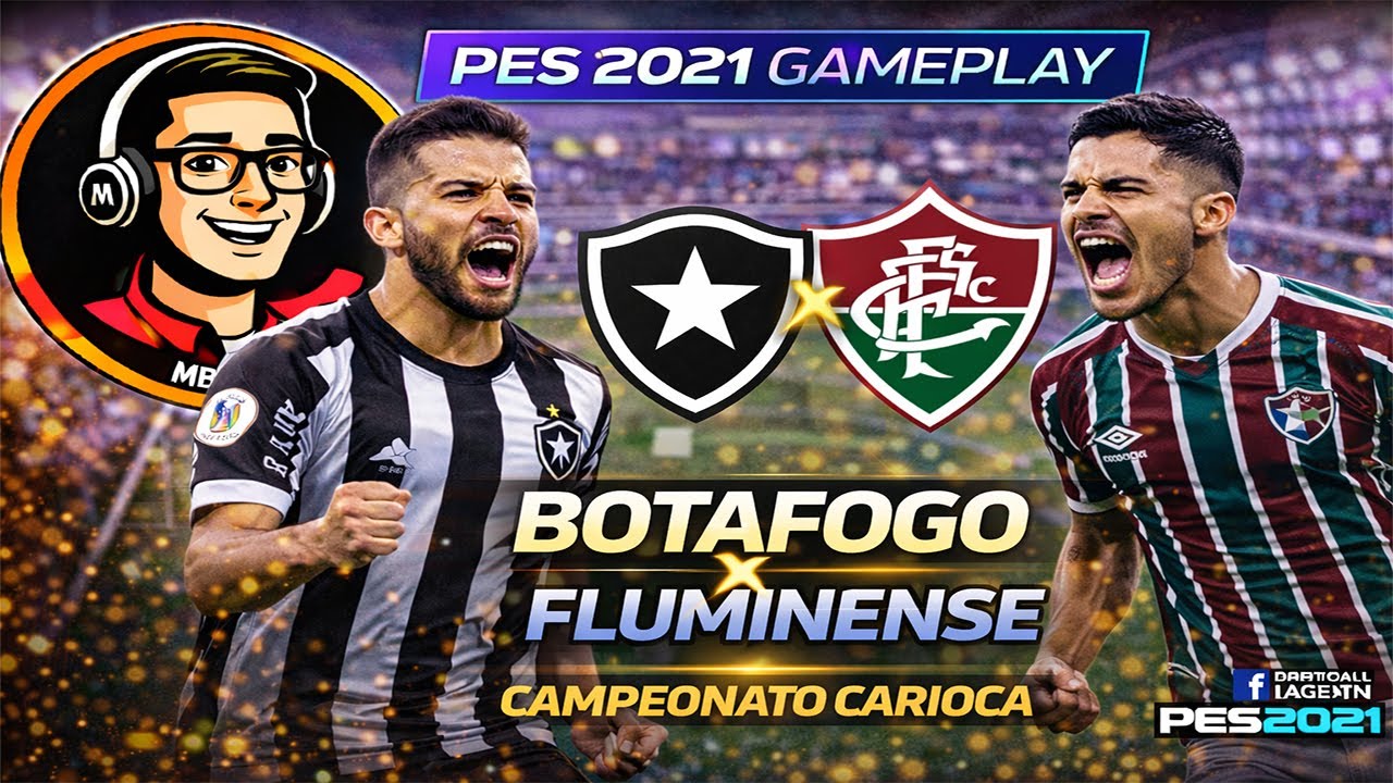 PES 2021 GAMEPLAY PC - BOTAFOGO VS FLUMINENSE - CARIOCÃO 2026 - FULL BMPES COMENTADO