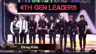 stray kids receiving the fannstar four n star award at tma 2022