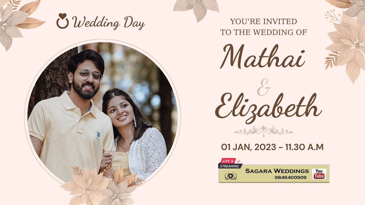 Wedding Live | Mathai + Elizabeth | 01.01.2023 - 11.30 | Mar Thoma ...