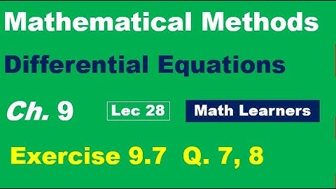Mathematical Methods Ch 9 Lec 28 Exercise 9.7 Q 7, 8. Orthogonal trajectories.