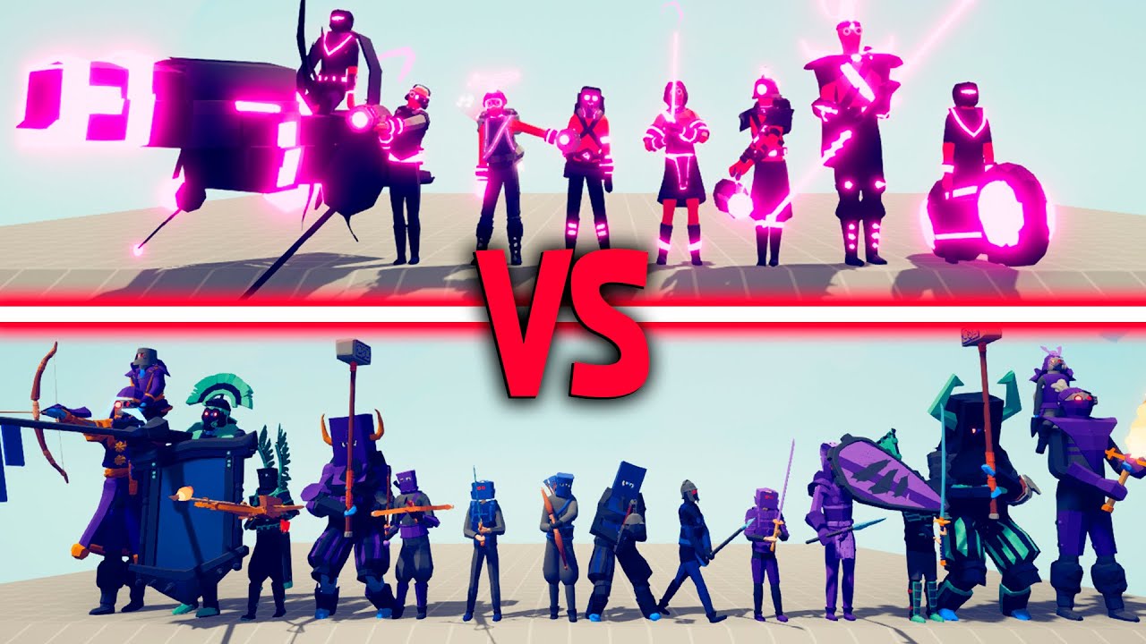 NEON TEAM vs CLONE DRONE TEAM | TABS - Totally Accurate Battle Simulator