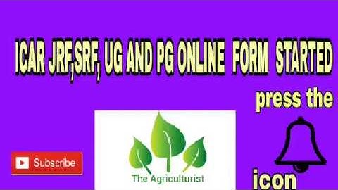 ICAR JRF SRF  UG AND PG ONLINE APPLICATION STARTED(please do confirm fees)