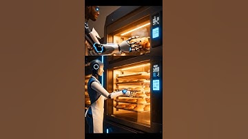 “Future Robots at Work | Automatic Reboot Humans Working in Shopping Mart and Bakery | Realistic AI