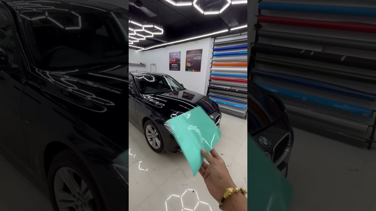 BMW wrap light blue single wrap car in India