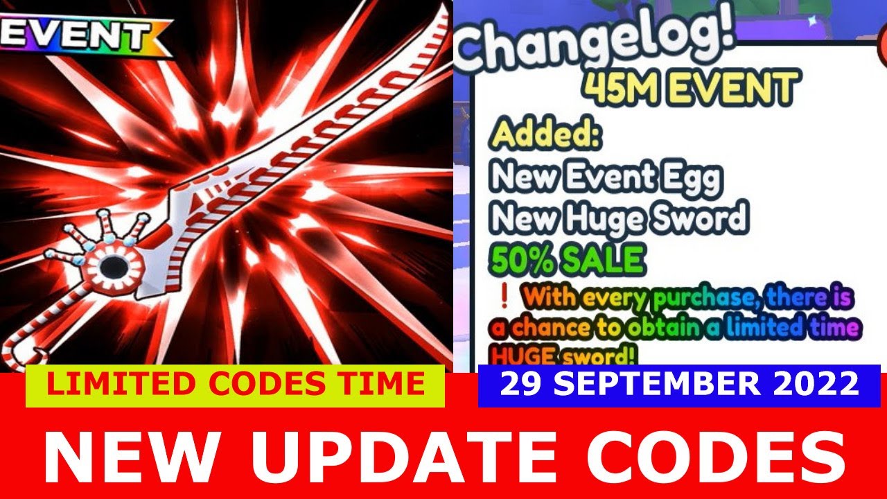 NEW CODES WORK 45M EVENT 45M Sword Simulator ROBLOX LIMITED CODES TIME 29 September 2022 
