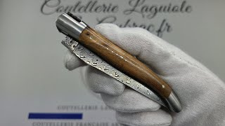 Couteau Laguiole Doubles Platines en Cep de Vigne – Lame Damas Balbach Inox
