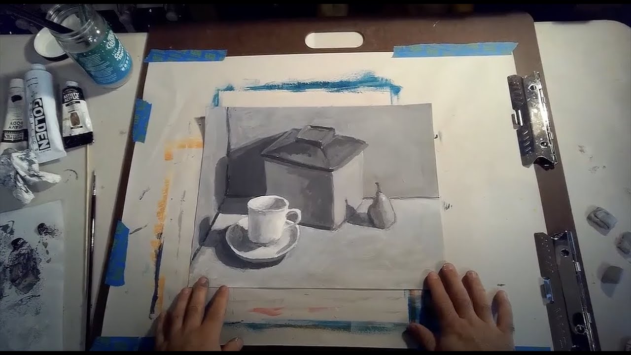 Acrylic Painting Value and Composition Still Life Study YouTube