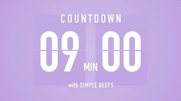 9 Minute Countdown Timer ⏳ Flip Clock with Bell Alerts 💜🔔
