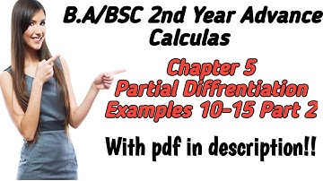 B.A/Bsc.|3rd sem| Advance Calculas | Chapter 5| Partial Diffrentiation| Examples 5.3 part 2