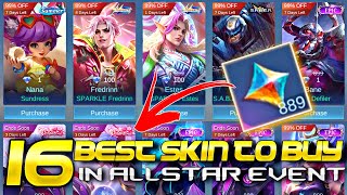 16 BEST SKIN TO BUY IN ALLSTAR SALE | MOBILE LEGENDS ALLSTAR SALE