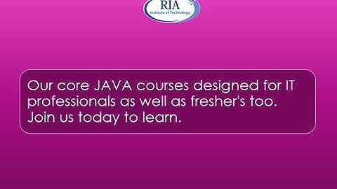 Core JAVA Training Institute in Bangalore - RIA Class Room