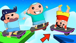 Kazama And Masao Challenged Shinchan In Skateboard Race 😱🔥 | Roblox Skateboard Obby | Funny Game 😂 screenshot 4