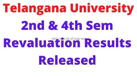 #telanganauniversity 2nd & 4th Sem Revaluation Results Released