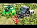 Forstwirtschaft Thema: Weihnachtsbäume anbauen - Portaltraktor Jutek &amp; Unimog 300 bei der Baumpflege