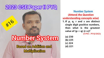 If p, q, r and s are distinct single digit positive numbers,... |No.System|UPSC|CSAT PYQ 2023| Arivu