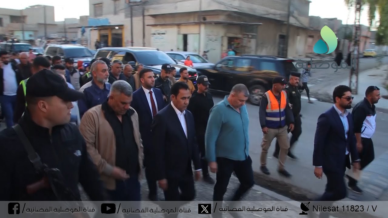 محافظ نينوى يشرف على أعمال تبليط الشوارع الداخلية في منطقتي القدس والكرامة