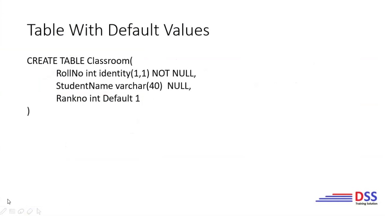 Sql create table identity mandate columns default primay key foreign key tamil youtube