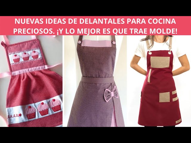 ✓ Nuevos Delantales de Cocina Para Mujeres / Modelos de Mandiles para Damas  
