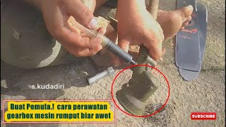 Tutorial perawatan sederhana  gearbox mesin rumput biar awet dan tidak cepat rusak..!