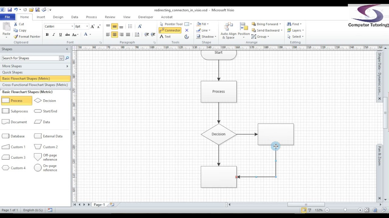 ms visio one to many connector