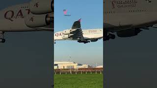 Airbus A380 flying low over houses
Emirates and Qatar airlines Airbus A380 flying very low over houses at London Heathrow Airport.
The Airbus A380 is a large wide-body airliner that was developed and produced by Airbus. It is the worlds largest passenger airliner and only full-length double-deck jet airliner.
Heathrow Airport, called London Airport until 1966 and now known as London Heathrow, is a major international airport in London, England. It is the largest of the six international airports serving Greater London. The airport facility is owned and operated by Heathrow Airport Holdings.
Copyright Topfelya © Airbus A380 flying low over houses